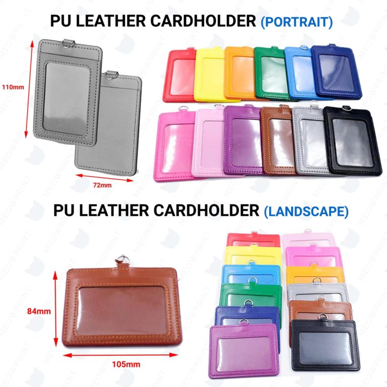 Full Color Sublimation Print Lanyard PU leather cardholder options