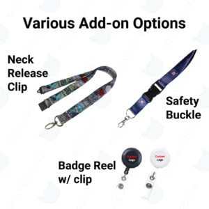 Full Color Sublimation Print Lanyard all add on options